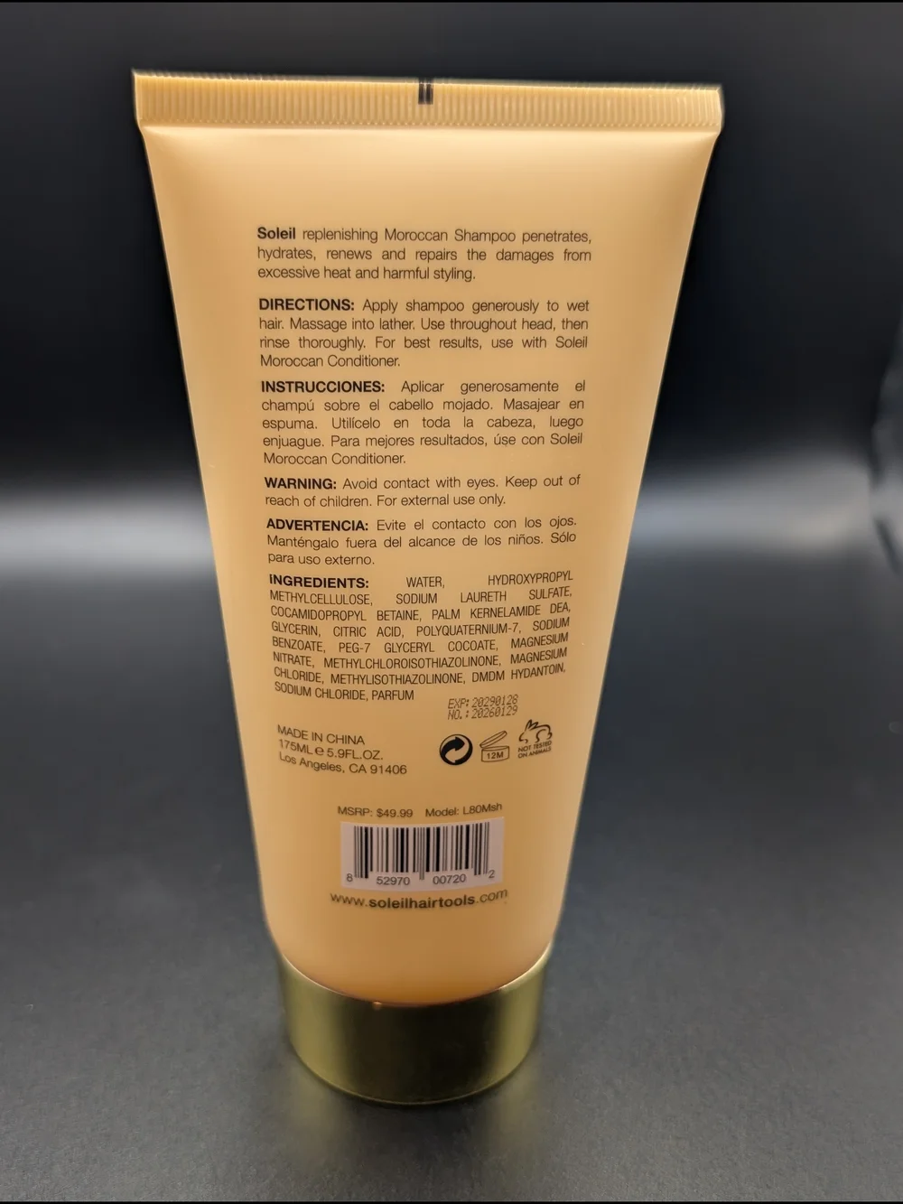 Soleil Moroccan Shampoo - Paraben-Free Shine Boost